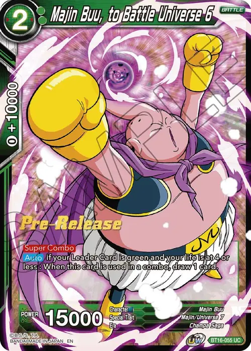 Majin Buu, to Battle Universe 6 card art