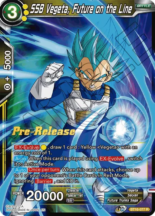 SSB Vegeta, Future on the Line card art