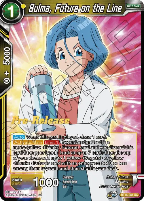 Bulma, Future on the Line card art