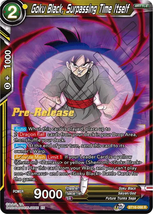 Goku Black, Surpassing Time itself card art