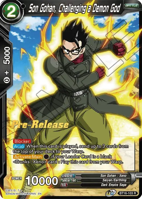 Son Gohan, Challenging a Demon God card art