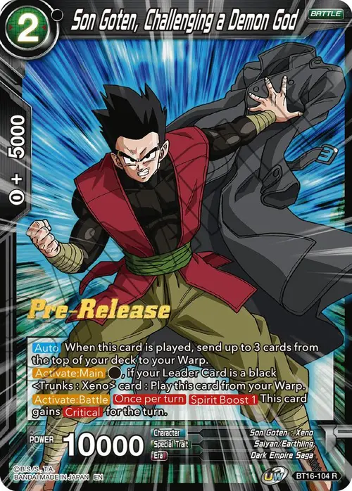Son Goten, Challenging a Demon God card art