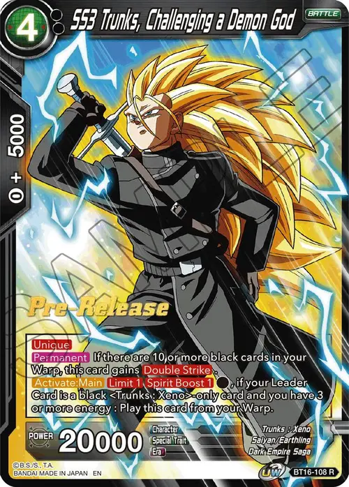 SS3 Trunks, Challenging a Demon God card art
