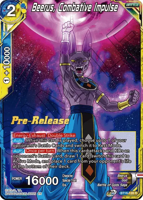 Beerus, Combative Impulse card art
