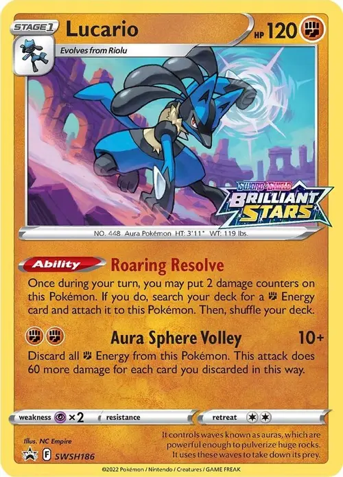 Lucario - SWSH186 card art
