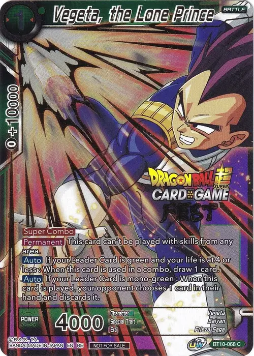 Vegeta, the Lone Prince (Card Game Fest 2022) card art