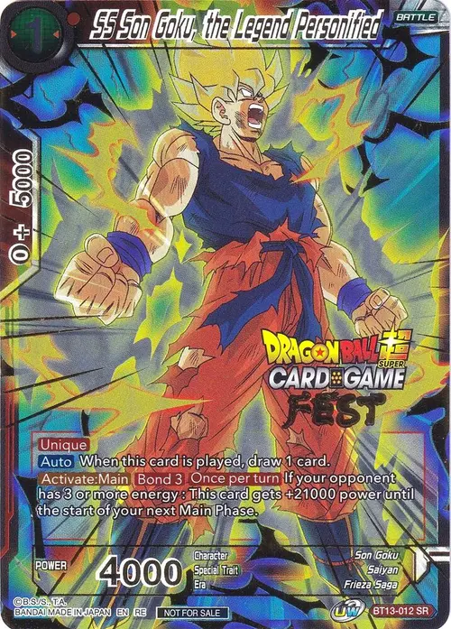 SS Son Goku, the Legend Personified (Card Game Fest 2022) card art