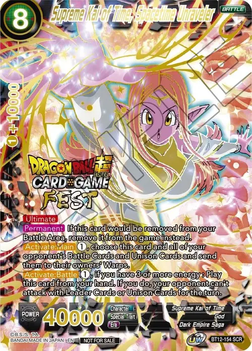 Supreme Kai of Time, Spacetime Unraveler (Card Game Fest 2022) (Winner-Stamped) card art