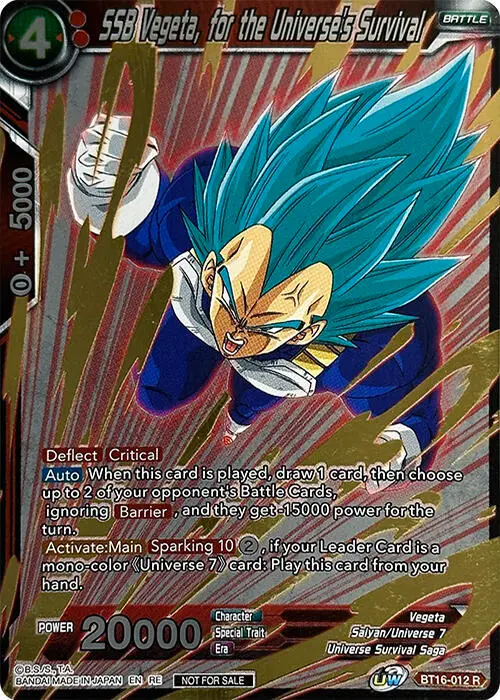 SSB Vegeta, for the Universe's Survival (Event Pack 09) (Alternate Foil) card art