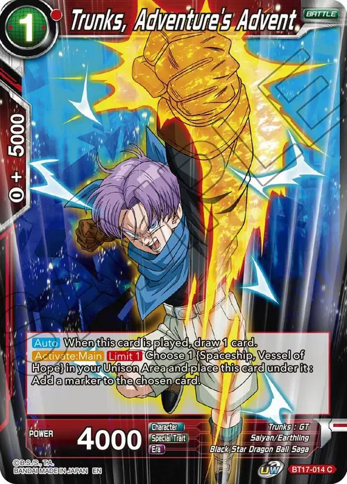 Trunks, Adventure's Advent card art