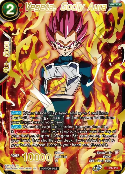 Vegeta, Godly Aura (Alternate Art) card art