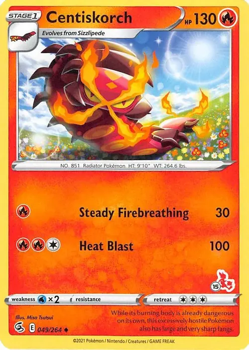 Centiskorch - 049/264 (#15 Cinderace Stamped) card art