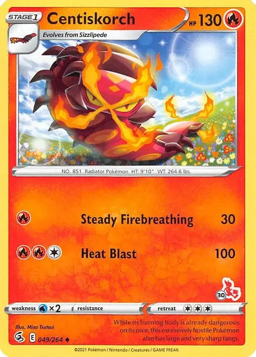 Centiskorch - 049/264 (#30 Cinderace Stamped) card art