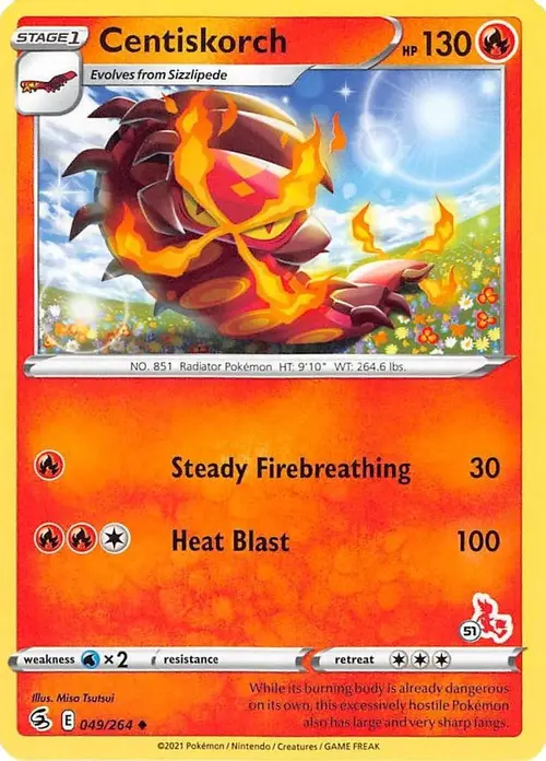 Centiskorch - 049/264 (#51 Cinderace Stamped) card art