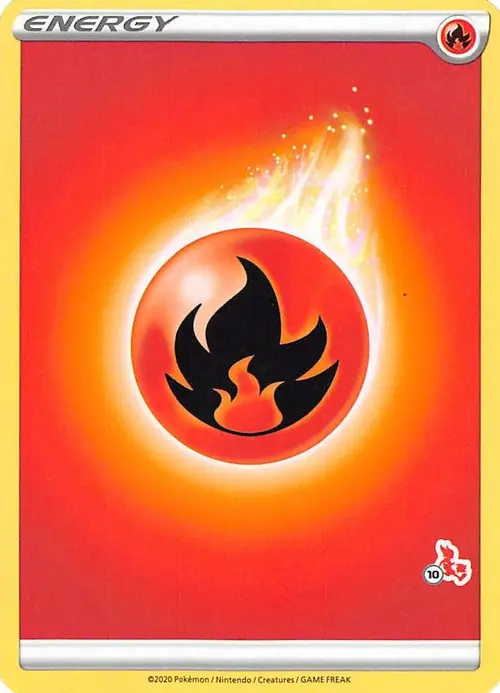 Fire Energy (#10 Cinderace Stamped) card art