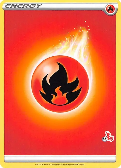 Fire Energy (#32 Cinderace Stamped) card art