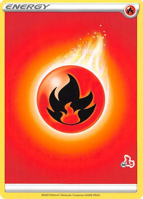 Fire Energy (#38 Cinderace Stamped) card art