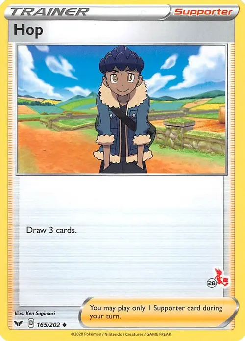 Hop - 165/202 (#28 Cinderace Stamped) card art