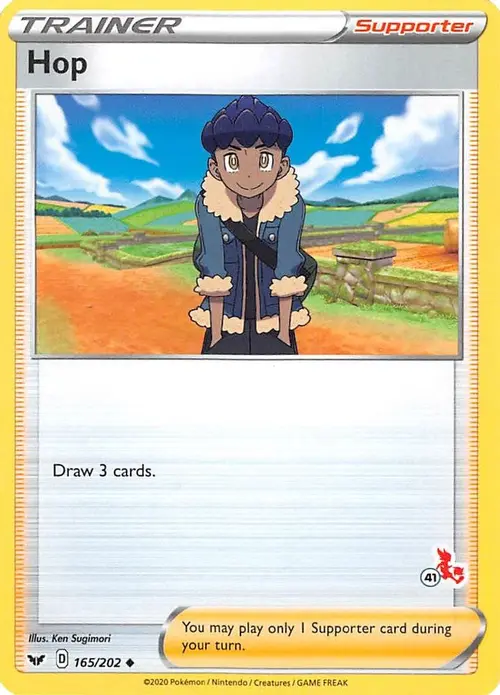 Hop - 165/202 (#41 Cinderace Stamped) card art