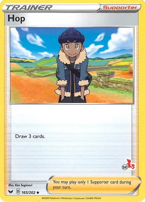 Hop - 165/202 (#52 Cinderace Stamped) card art
