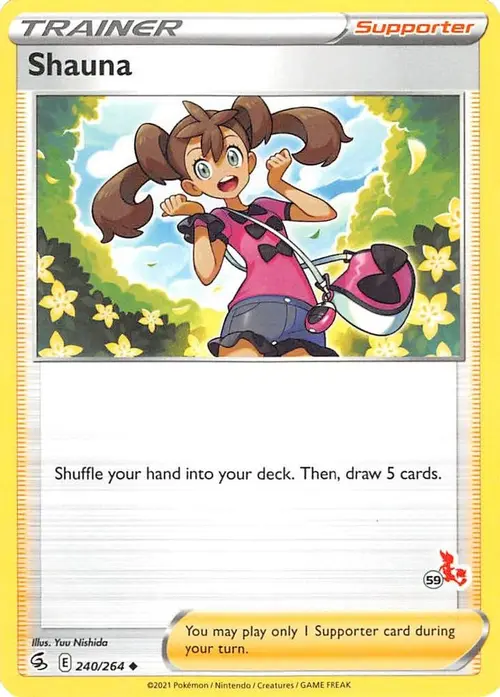 Shauna - 240/264 (#59 Cinderace Stamped) card art