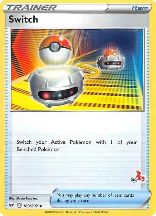 Switch - 183/202 (#40 Cinderace Stamped) card art