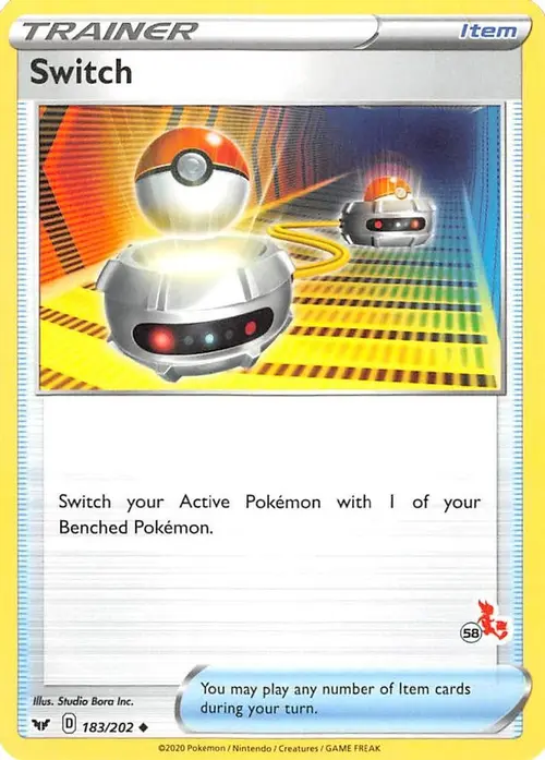Switch - 183/202 (#58 Cinderace Stamped) card art