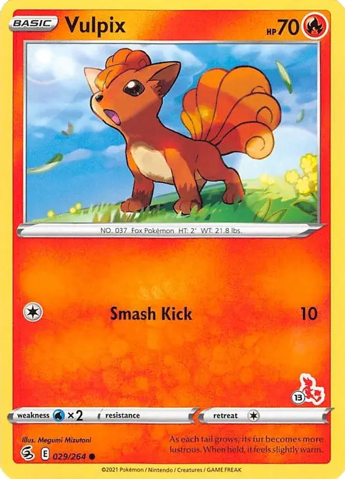 Vulpix - 029/264 (#13 Cinderace Stamped) card art