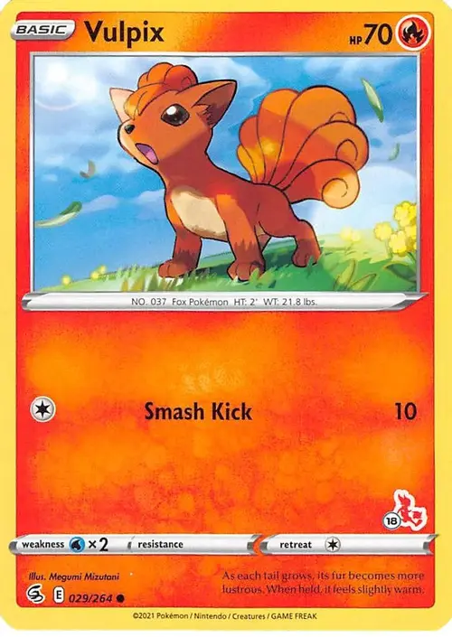 Vulpix - 029/264 (#18 Cinderace Stamped) card art