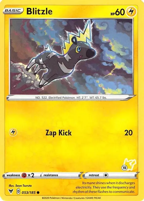 Blitzle - 053/185 (#15 Pikachu Stamped) card art