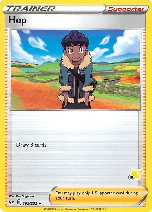 Hop - 165/202 (#13 Pikachu Stamped) card art