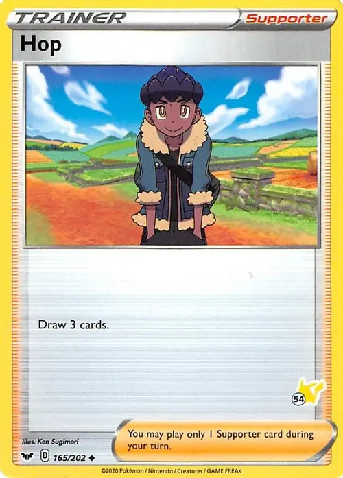 Hop - 165/202 (#54 Pikachu Stamped) card art