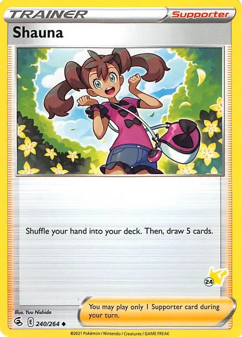 Shauna - 240/264 (#24 Pikachu Stamped) card art