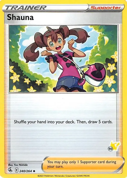 Shauna - 240/264 (#50 Pikachu Stamped) card art