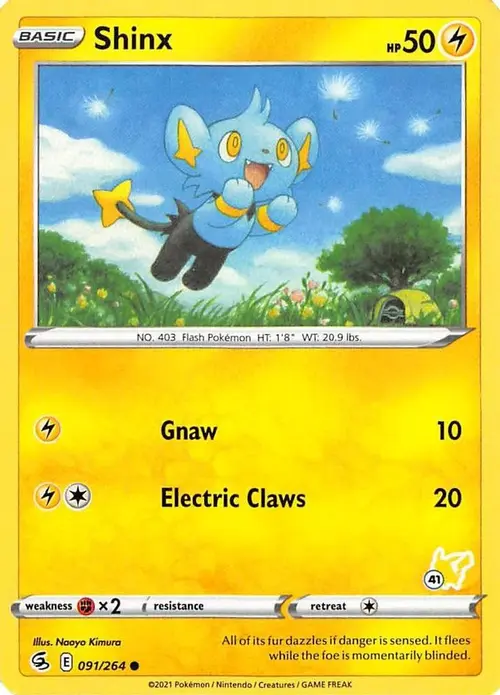 Shinx - 091/264 (#41 Pikachu Stamped) card art