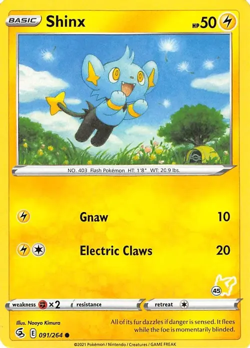 Shinx - 091/264 (#45 Pikachu Stamped) card art