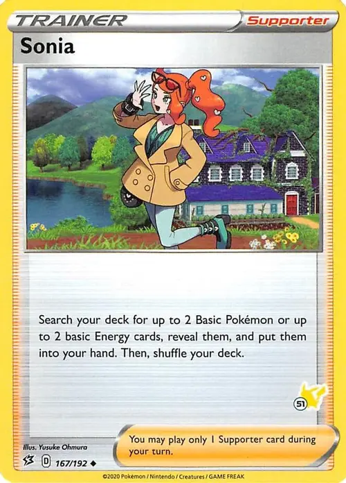 Sonia - 167/192 (#51 Pikachu Stamped) card art