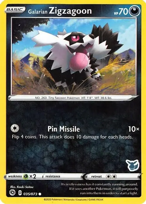 Galarian Zigzagoon - 035/073 (Eevee Stamped) card art