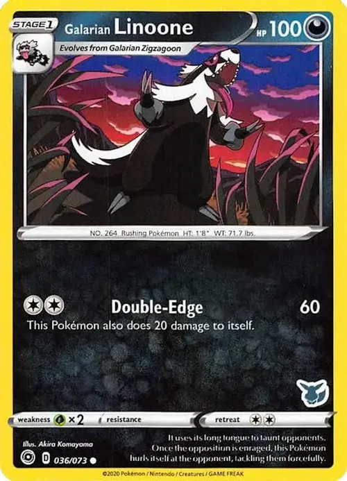 Galarian Linoone - 036/073 (Eevee Stamped) card art