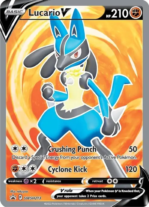 Lucario V - SWSH213 card art