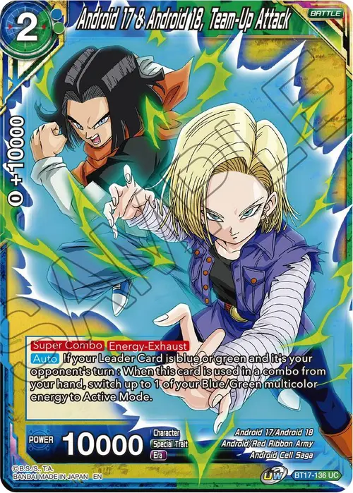 Android 17 & Android 18, Team-Up Attack card art