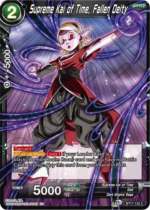 Supreme Kai of Time, Fallen Deity card art