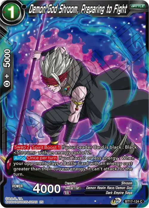Demon God Shroom, Preparing to Fight card art