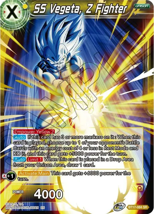SS Vegeta, Z Fighter card art
