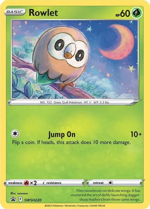 Rowlet - SWSH220 card art