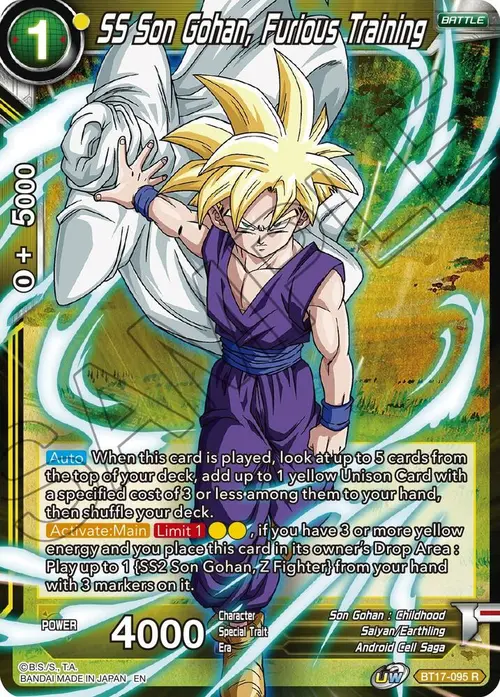 SS Son Gohan, Furious Training card art