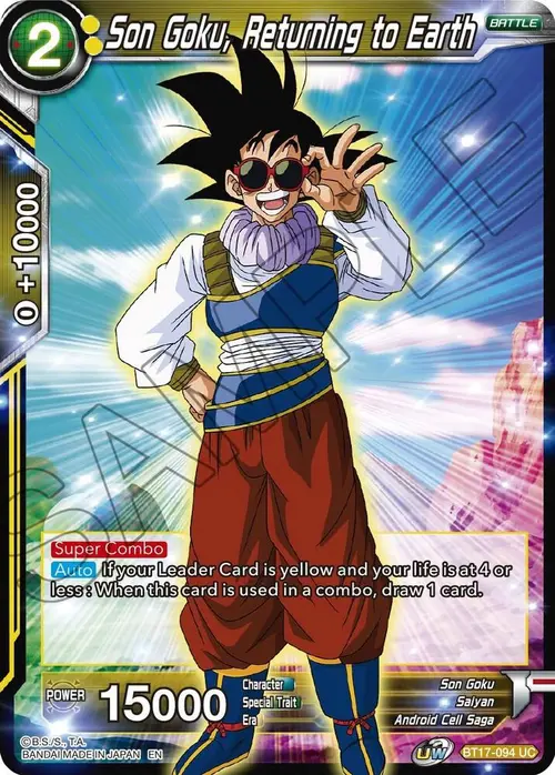 Son Goku, Returning to Earth card art