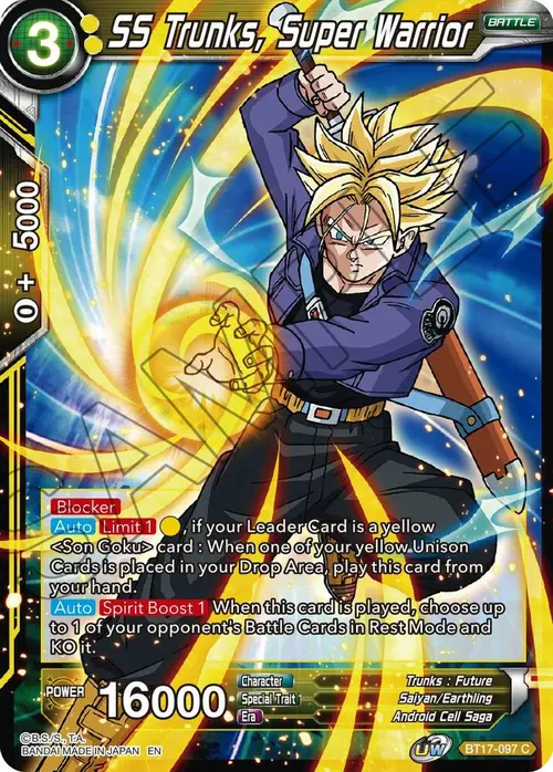SS Trunks, Super Warrior card art