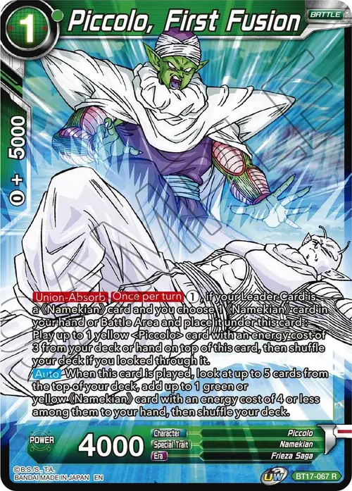 Piccolo, First Fusion card art