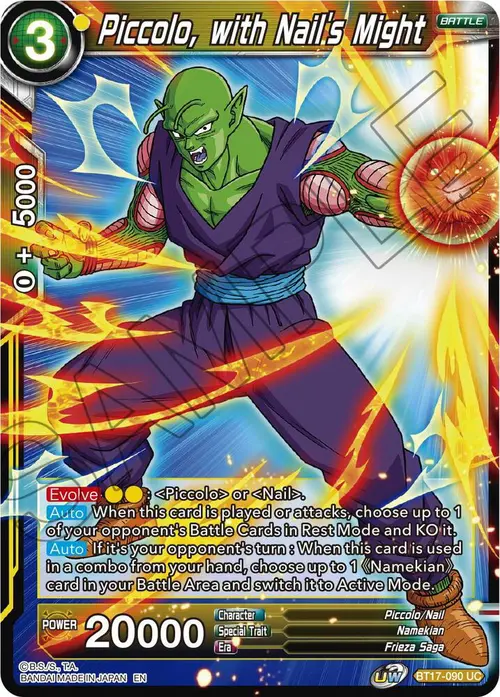 Piccolo, with Nail's Might card art